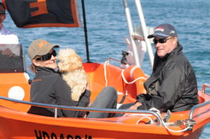 Couple enjoying a runabout boat on the water with Boab Boats Hire